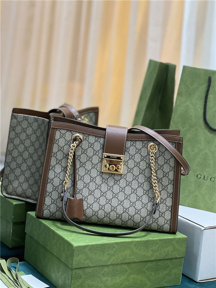 Gucci Padlock GG medium shoulder bag 479197 Brown High