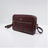 Ophidia GG mini bag 517350 Leather Burgundy High