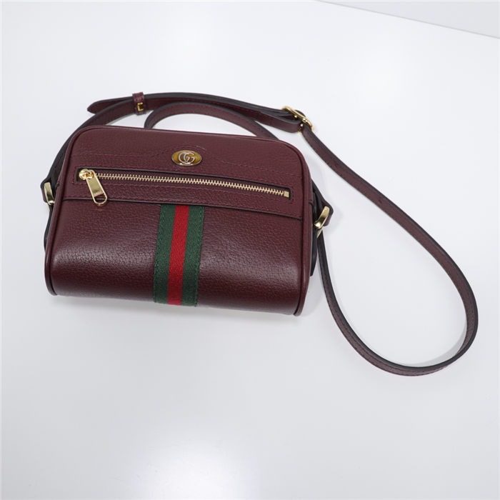 Ophidia GG mini bag 517350 Leather Burgundy High