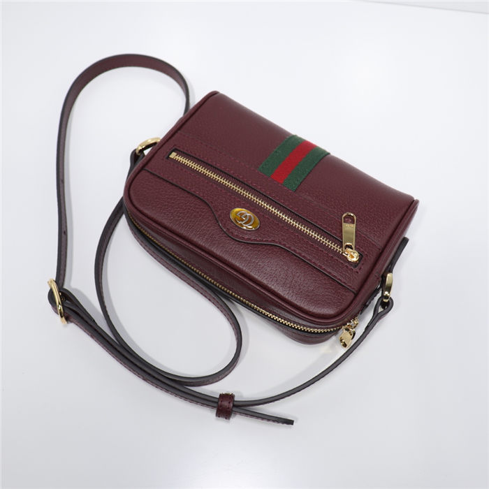 Ophidia GG mini bag 517350 Leather Burgundy High