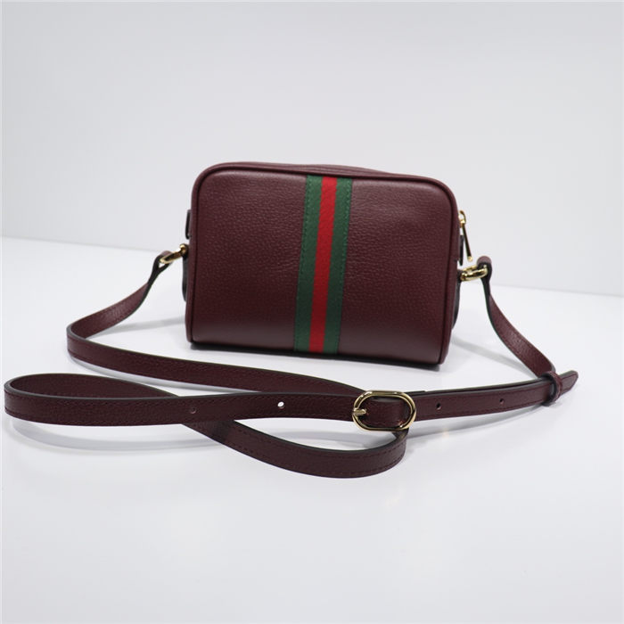 Ophidia GG mini bag 517350 Leather Burgundy High