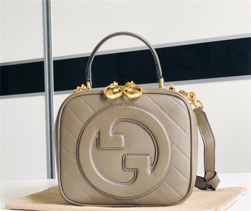 Gucci Blondie Top Handle bag Leather 744434 Taupe High