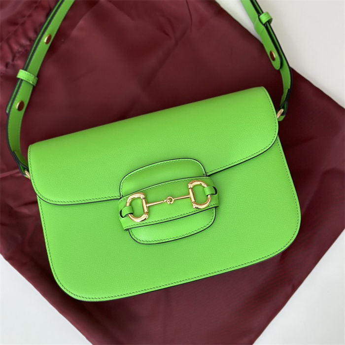 Gucci Horsebit 1955 shoulder bag 602204 Green leather High