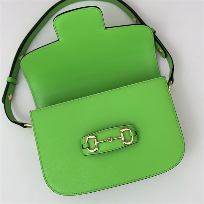 Gucci Horsebit 1955 shoulder bag 602204 Green leather High