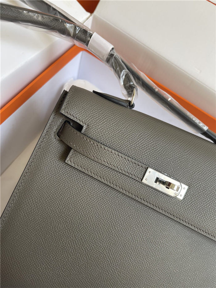 Hermes Kelly Sellier 25 Epsom WAX Grey High