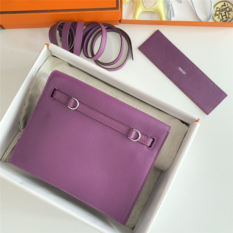 Hermes Kelly Danse 22cm Evercolor WAX Anemone Silver Metal High