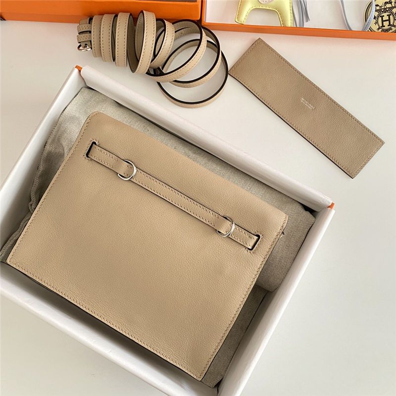 Hermes Kelly Danse 22cm Evercolor WAX Trench Silver Metal High