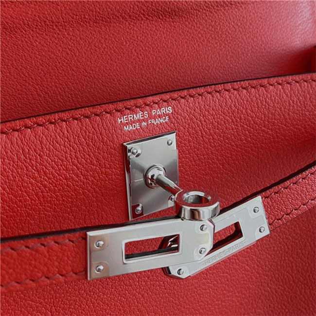 Hermes Kelly Danse 22cm Evercolor WAX Red Silver Metal High