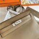 Hermes Kelly Danse 22cm Evercolor WAX Weimer Beige Silver Metal High