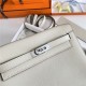 Hermes Kelly Danse 22cm Evercolor WAX Craie Silver Metal High