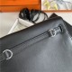 Hermes Kelly Danse 22cm Evercolor WAX Black Silver Metal High