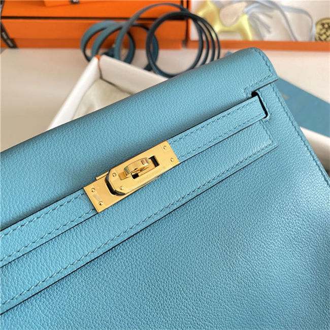 Hermes Kelly Danse 22cm Evercolor WAX Blue du Nord Gold Metal High