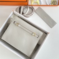 Hermes Kelly Danse 22cm Evercolor WAX Pearl Gray Gold Metal High