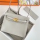 Hermes Kelly Danse 22cm Evercolor WAX Pearl Gray Gold Metal High