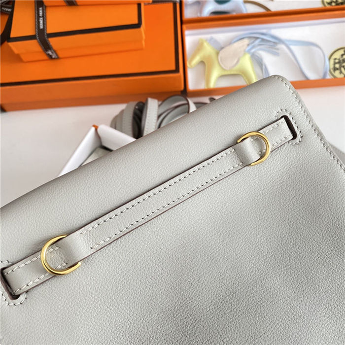 Hermes Kelly Danse 22cm Evercolor WAX Pearl Gray Gold Metal High