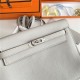 Hermes Kelly Danse 22cm Evercolor WAX Pearl Gray Silver Metal High