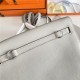 Hermes Kelly Danse 22cm Evercolor WAX Pearl Gray Silver Metal High