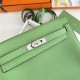 Hermes Kelly Danse 22cm Evercolor WAX Vert Criquet Silver Metal High