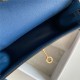 Hermes Kelly Danse 22cm Evercolor WAX Deep Bleu Gold Metal High