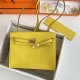 Hermes Kelly Danse 22cm Evercolor WAX Lime Gold Metal High