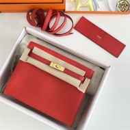 Hermes Kelly Danse 22cm Evercolor WAX Red Gold Metal High