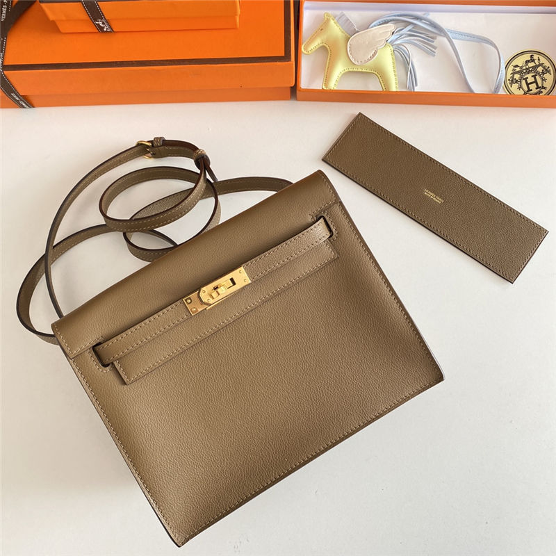 Hermes Kelly Danse 22cm Evercolor WAX Weimer Beige Gold Metal High