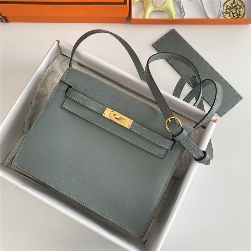 Hermes Kelly Danse 22cm Evercolor WAX Vert Amande Gold Metal High