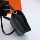 Hermes Roulis 19 bag Evercolor WAX Silver Metal Black High