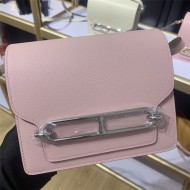 Hermes Roulis 19 bag Evercolor WAX Silver Metal Pink High