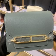 Hermes Roulis 19 bag Evercolor WAX Gold Metal Grey Green High