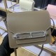 Hermes Roulis 19 bag Evercolor WAX Silver Metal Etoupe High