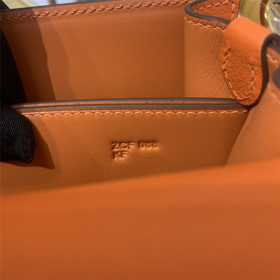 Hermes Roulis 19 bag Evercolor WAX Gold Metal Orange High