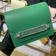 Hermes Roulis 19 bag Evercolor WAX Silver Metal Green High