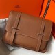 Hermes Steve 35 Messenger Bag In Brown Clemence Calfskin High