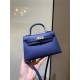 Hermes Kelly Mini II Bag Epsom Leather In Bleu Obscur CTN High