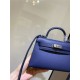 Hermes Kelly Mini II Bag Epsom Leather In Bleu Obscur CTN High