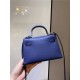 Hermes Kelly Mini II Bag Epsom Leather In Bleu Obscur CTN High