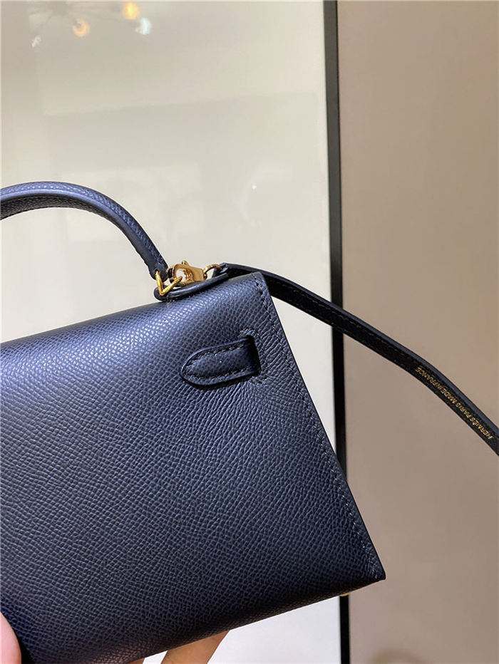 Hermes Kelly Mini II Bag Epsom Leather In Black CTN High