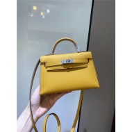 Hermes Kelly Mini II Bag Epsom Leather In Jaune Ambre CTN High