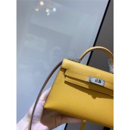 Hermes Kelly Mini II Bag Epsom Leather In Jaune Ambre CTN High