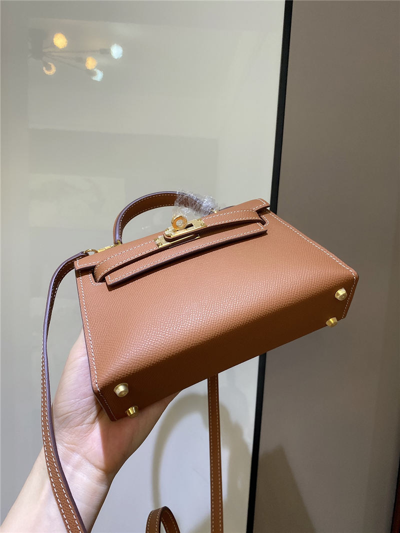 Hermes Kelly Mini II Bag Epsom Leather In Gold CTN High