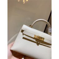 Hermes Kelly Mini II Bag Epsom Leather In Craie CTN High