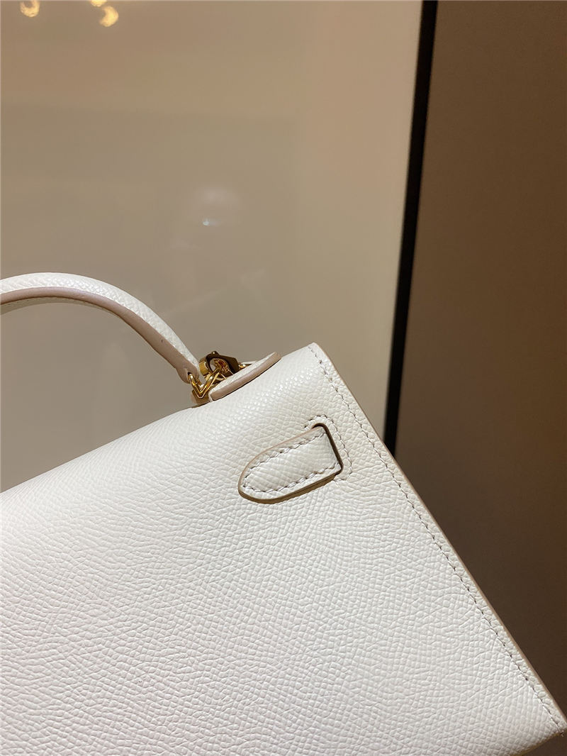 Hermes Kelly Mini II Bag Epsom Leather In Craie CTN High