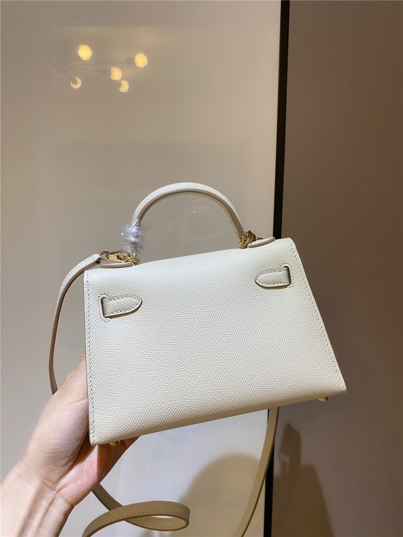 Hermes Kelly Mini II Bag Epsom Leather In Craie CTN High