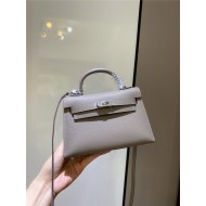 Hermes Kelly Mini II Bag Epsom Leather In Gris Asphalt CTN High