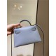 Hermes Kelly Mini II Bag Epsom Leather In Bleu Brume CTN High