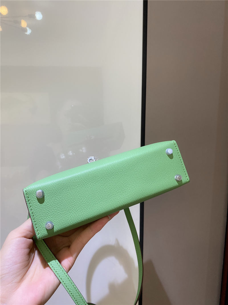 Hermes Kelly Mini II Bag Epsom Leather In Vert Criquet CTN High