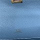 Hermes Kelly Pochette Bag Epsom Leather Silver/Gold Metal WAX High