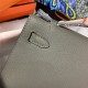 Hermes Kelly Pochette Bag Epsom Leather Silver/Gold Metal WAX High