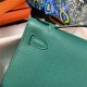 Hermes Kelly Pochette Bag Epsom Leather Silver/Gold Metal WAX High